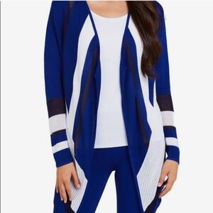Peter Nygard Open-Front Geometric Rayon Cardigan